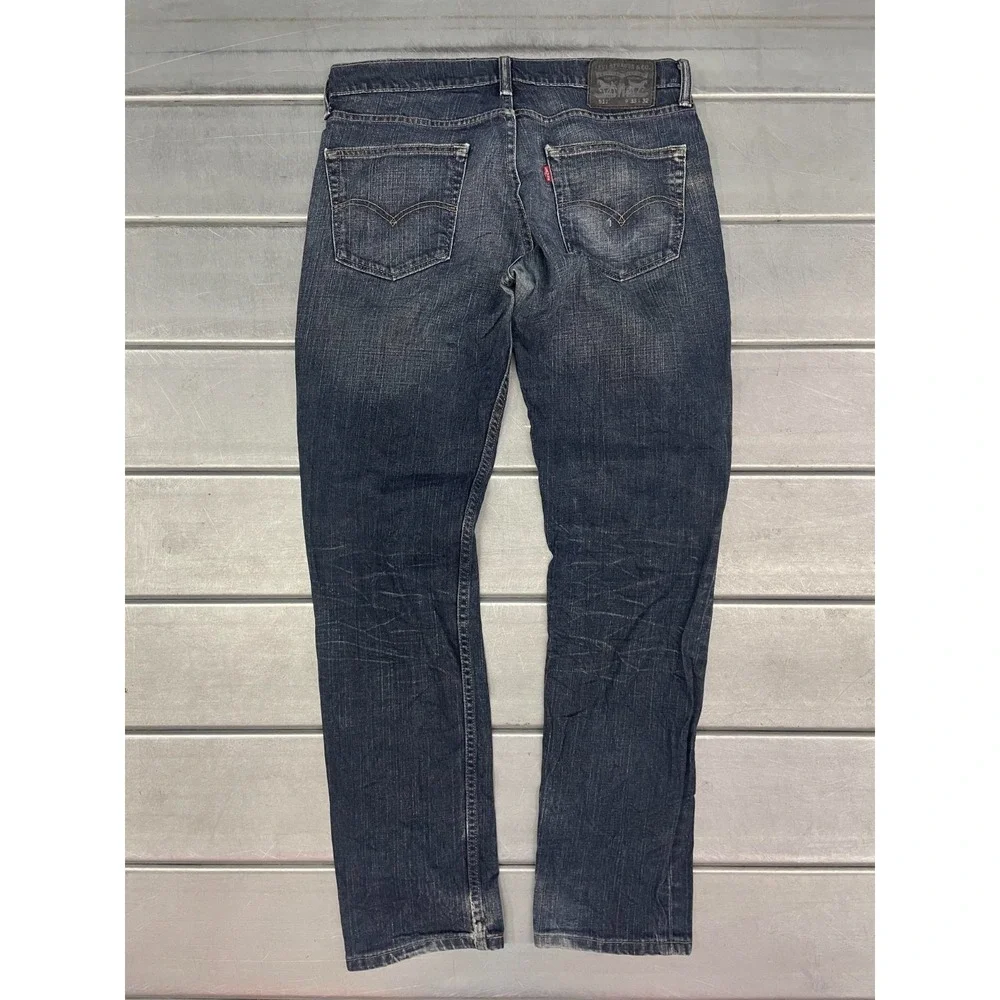 Levis 511 Jeans Mens 33X32 Blue Dark‎ Wash Denim Straight Leg